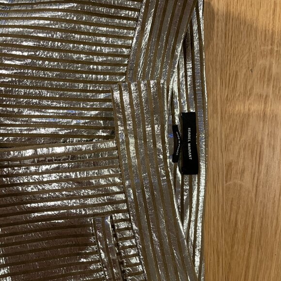 Isabel Marant Silver Leather Novida Pants FR34 US2 - Picture 4 of 5